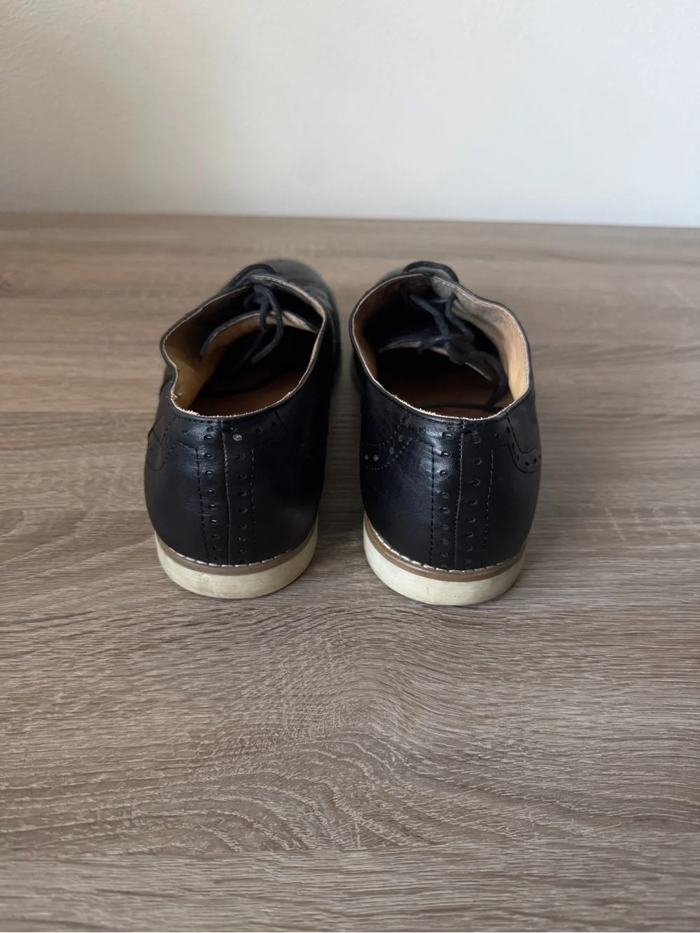 Steve‎ Madden Bolten Wingtip Oxford Shoes Mens 12 Black Leather Casual Dress